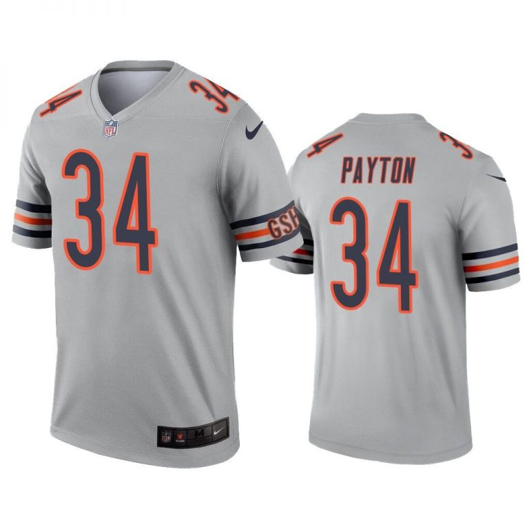 Men Walter Payton Chicago Bears Silver Inverted Legend Jersey