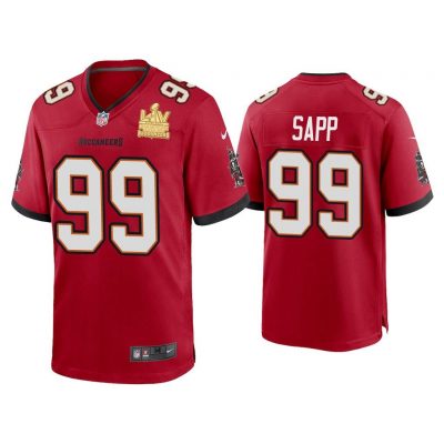 Men Warren Sapp Tampa Bay Buccaneers Super Bowl LV Champions Red Game Jersey