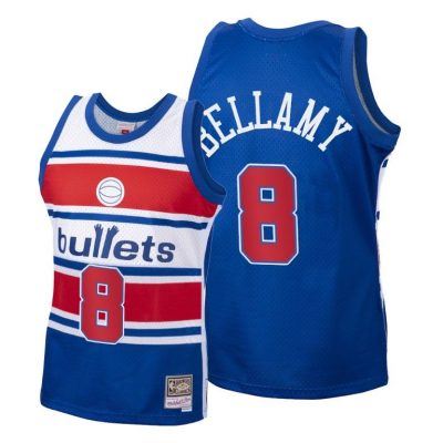 Men Washington Bullets Walt Bellamy Hardwood Classics Blue Throwback Jersey