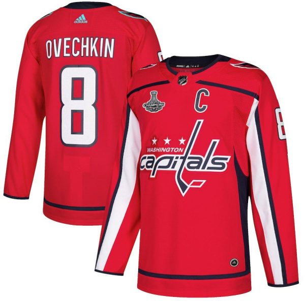 Men Washington Capitals Alexander Ovechkin Red 2018 Stanley Cup Champions Home Patch Player Jersey