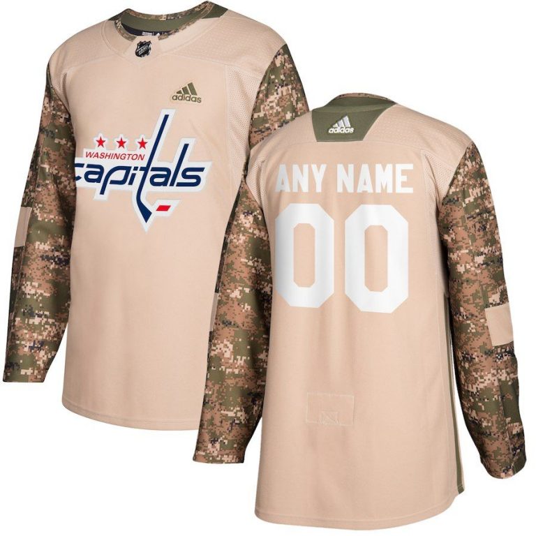 Men Washington Capitals Camo Veterans Day Custom Practice Jersey