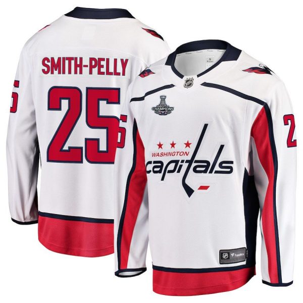 Men Washington Capitals Devante Smith-Pelly White 2018 Stanley Cup Champions Home Breakaway Player Jersey