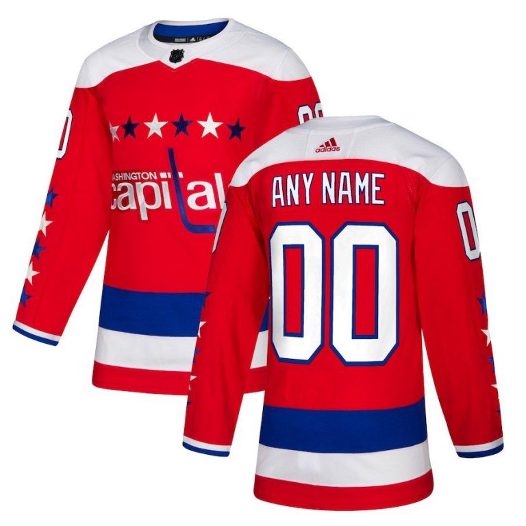 Men Washington Capitals Red Alternate Custom Jersey