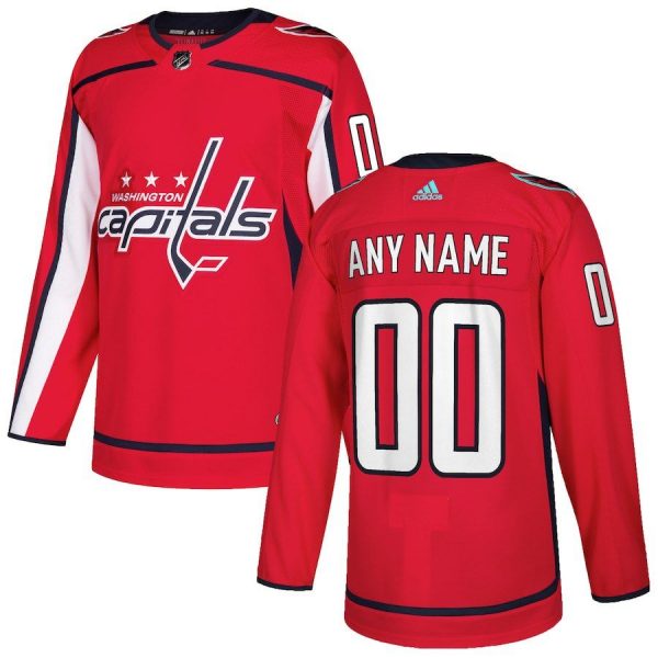 Men Washington Capitals White Away Custom Jersey