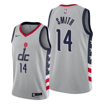 Men Washington Wizards #14 Ish Smith Gray 2020-21 City Edition Jersey