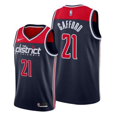 Men Washington Wizards #21 Daniel Gafford Navy 2021 Statement Edition Jersey Swingman