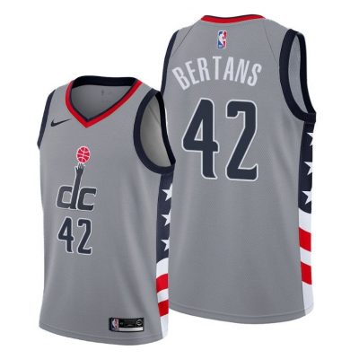 Men Washington Wizards #42 Davis Bertans Gray 2020-21 City Edition Jersey