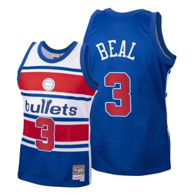 Men Washington Wizards Bradley Beal Hardwood Classics Blue Throwback Jersey