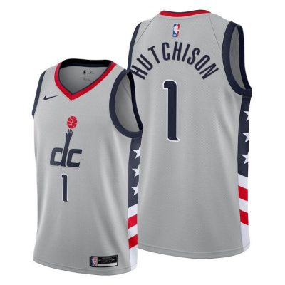 Men Washington Wizards Chandler Hutchison Gray City Edition Jersey