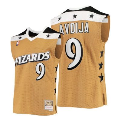 Men Washington Wizards Deni Avdija Rare Vintage Gold Hwc Stars Jersey