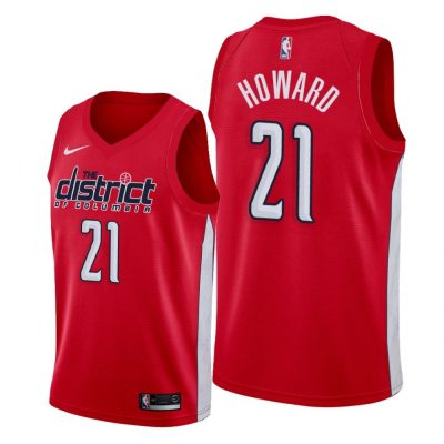 Men Washington Wizards Red Dwight Howard #21 Earned Edition Jersey