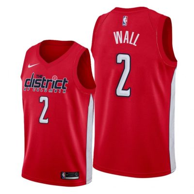 Men Washington Wizards Red John Wall #2 Earned Edition Jersey