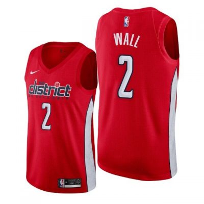 Men Washington Wizards Red John Wall #2 Earned Jersey