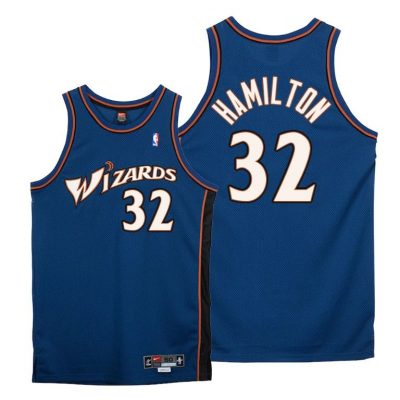 Men Washington Wizards Richard Hamilton Hardwood Classics 2002-03 Navy Retro Jersey