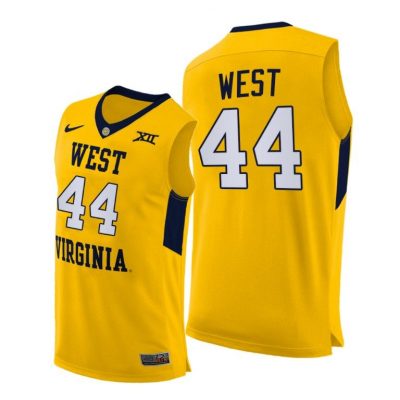 Men West Virginia Mountaineers Jerry West #44 Yellow Alternate Jersey