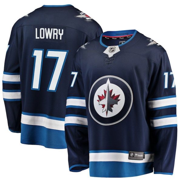 Men Winnipeg Jets Adam Lowry Navy Breakaway Replica Jersey