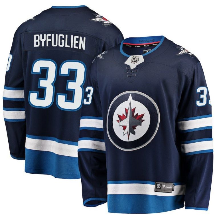 Men Winnipeg Jets Dustin Byfuglien Navy Breakaway Replica Jersey