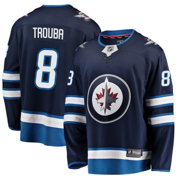 Men Winnipeg Jets Jacob Trouba Navy Breakaway Replica Jersey