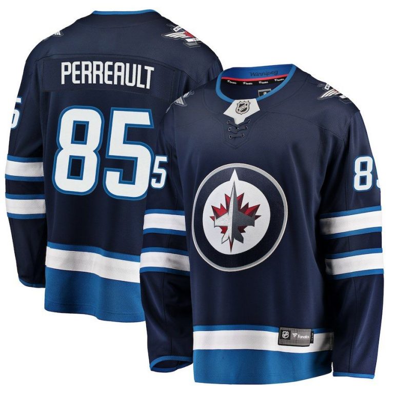 Men Winnipeg Jets Mathieu Perreault Navy Breakaway Replica Jersey