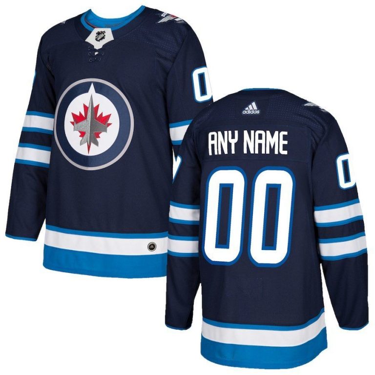 Men Winnipeg Jets Navy Custom Jersey