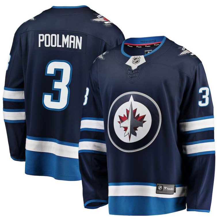 Men Winnipeg Jets Tucker Poolman Navy Breakaway Replica Jersey