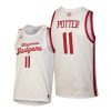 Men Wisconsin Badgers Micah Potter #11 White Throwback 2021 Jersey