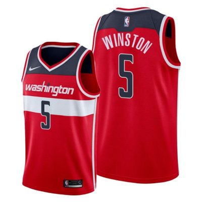 Men Wizards #5 Cassius Winston Red 2020-21 Icon Jersey 2020 NBA Draft