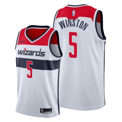 Men Wizards #5 Cassius Winston White 2020-21 Association Jersey 2020 NBA Draft