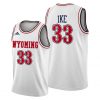 Men Wyoming Cowboys Graham Ike #33 White One Wyoming 2020-21 Jersey