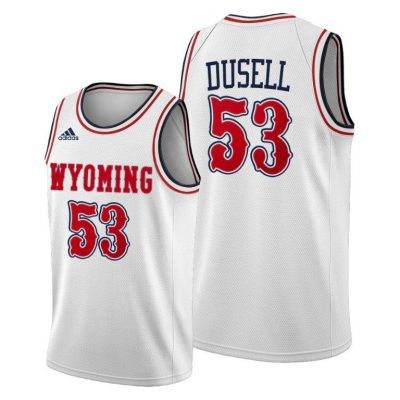 Men Wyoming Cowboys Xavier DuSell #53 White One Wyoming 2020-21 Jersey