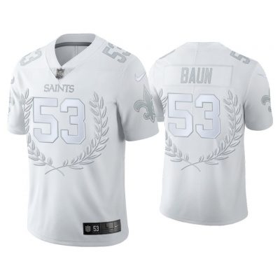 Men Zack Baun New Orleans Saints White Platinum Limited Jersey