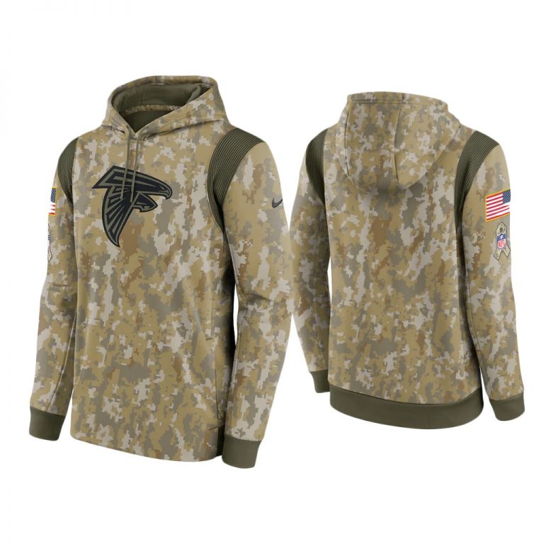 Men's Atlanta Falcons Camo 2021 Salute To Service Therma Performance Hoodie