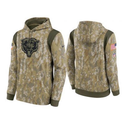Men's Chicago Bears Camo 2021 Salute To Service Therma Performance Hoodie