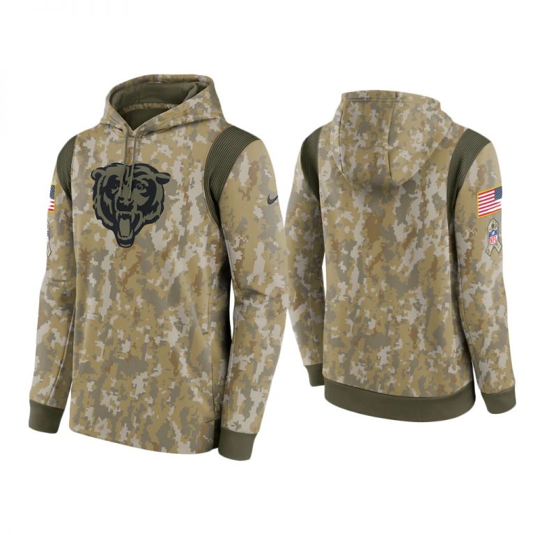 Men's Chicago Bears Camo 2021 Salute To Service Therma Performance Hoodie