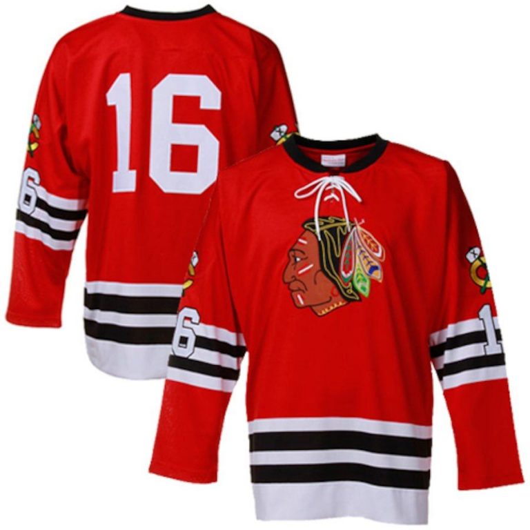 Mens Chicago Blackhawks Bobby Hull Red Throwback Vintage Jersey