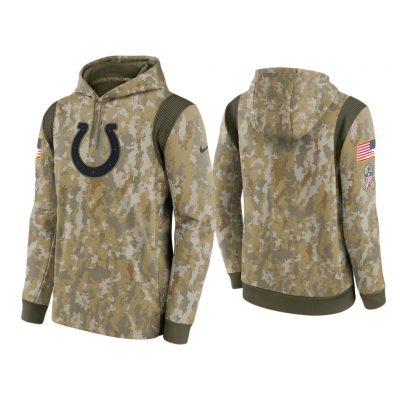 Men's Indianapolis Colts Camo 2021 Salute To Service Therma Performance Hoodie