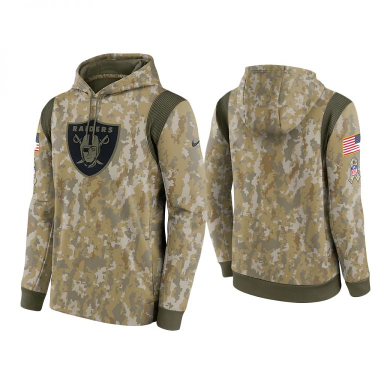 Men's Las Vegas Raiders Camo 2021 Salute To Service Therma Performance Hoodie