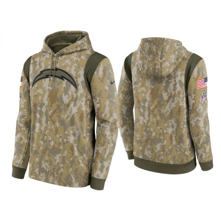 Men's Los Angeles Chargers Camo 2021 Salute To Service Therma Performance Hoodie