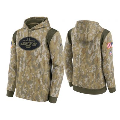 Men's New York Jets Camo 2021 Salute To Service Therma Performance Hoodie