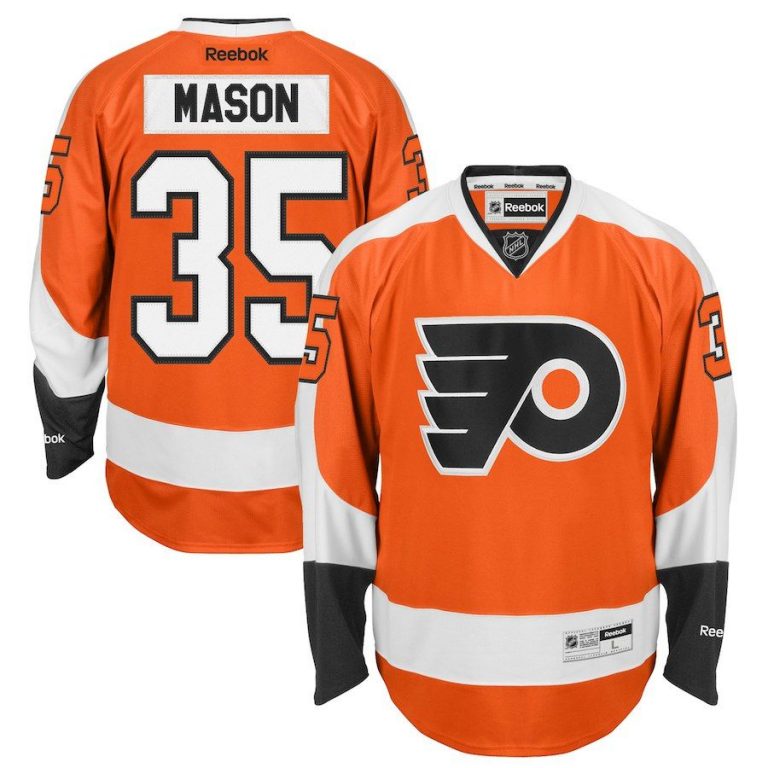 Mens Philadelphia Flyers Steve Mason Reebok Orange Premier Player Jersey