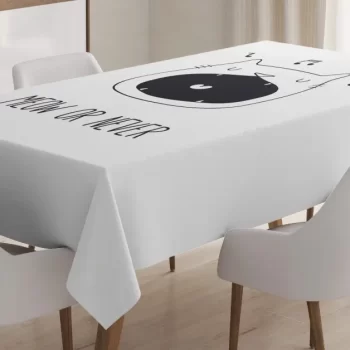 Meow Or Never Word Fangs 3D Printed Tablecloth Table Decor Home Decor