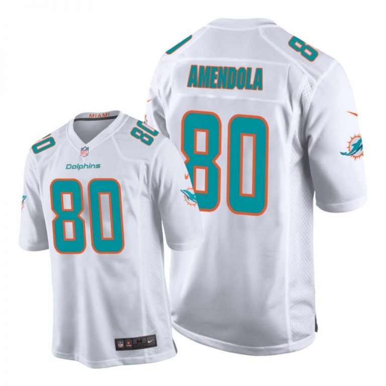 Miami Dolphins #80 White Men Danny Amendola Game Jersey