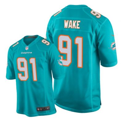 Miami Dolphins #91 Aqua Men Cameron Wake Game Jersey