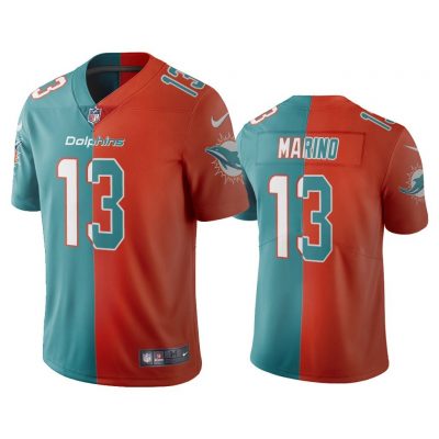 Miami Dolphins Dan Marino Aqua Orange Split Two Tone Limited Jersey