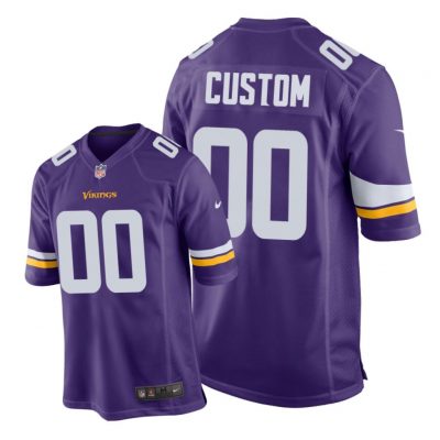Minnesota Vikings #00 Purple Men Custom Game Jersey