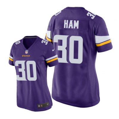 Minnesota Vikings #30 Purple C. J. Ham Game Jersey - Women