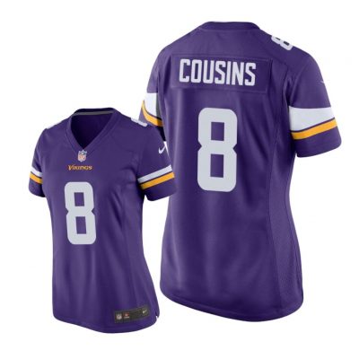 Minnesota Vikings #8 Purple Kirk Cousins Game Jersey - Women