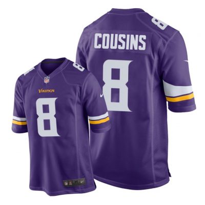 Minnesota Vikings #8 Purple Men Kirk Cousins Game Jersey
