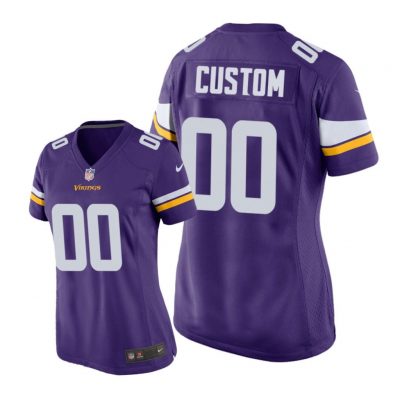 Minnesota Vikings # Purple Custom Game Jersey - Women