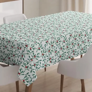Mistletoe Berry 3D Printed Tablecloth Table Decor Home Decor